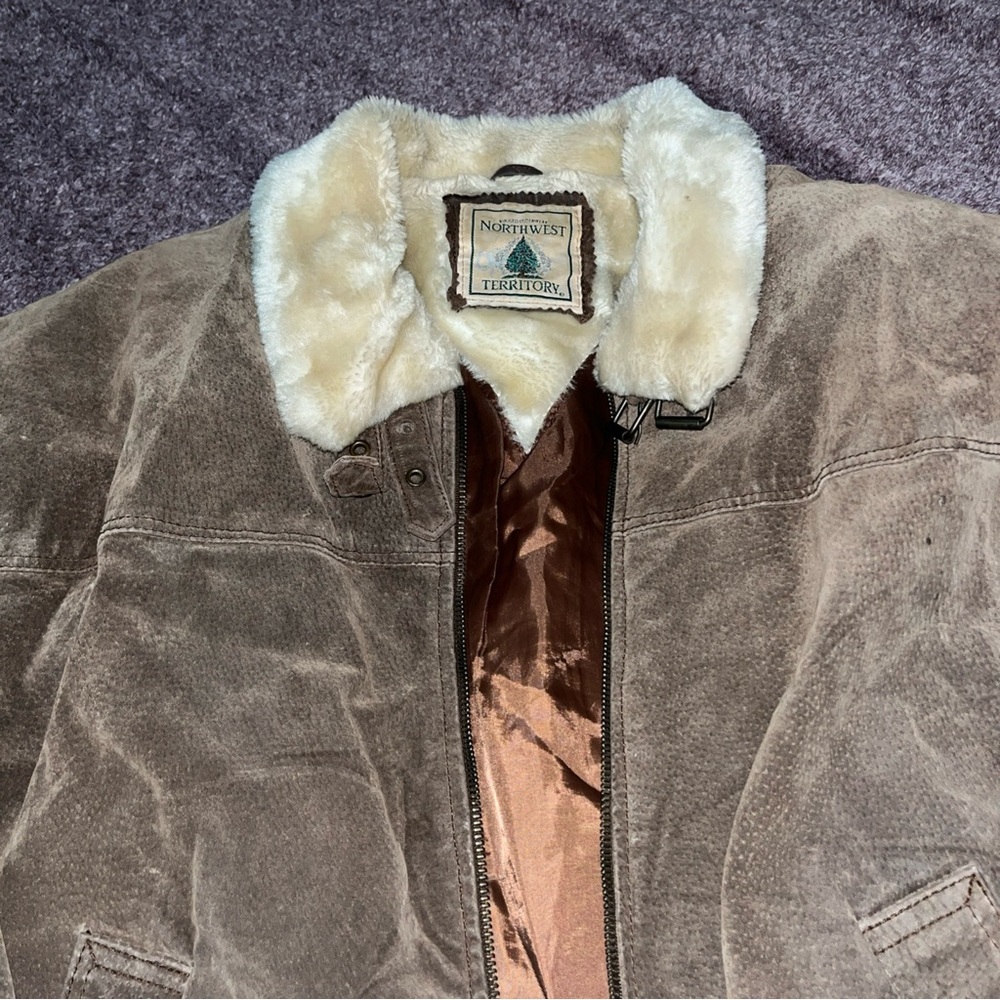 Northwest  territory vintage‎ Men's suede BomberJacket with shurpa collar